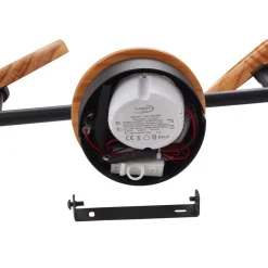 Spotlights ^ Lindby LED-spotlight Manel, træ, 37 cm lang, 2 lyskilder