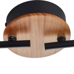 Spotlights ^ Lindby LED-spotlight Manel, træ, 84 cm lang, 4 lyskilder