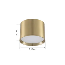 Lindby Loftlamper|Spotlights > LED-spotlight Nivoria, Ø 12 cm, guldfarvet, metal