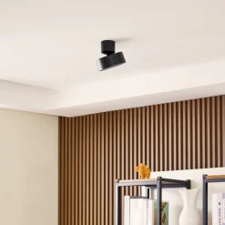 Loftlamper|Loftlamper ^ Lindby LED-spotlight Nivoria, Ø 14 cm, sort, drejelig