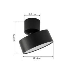 Loftlamper|Loftlamper ^ Lindby LED-spotlight Nivoria, Ø 14 cm, sort, drejelig
