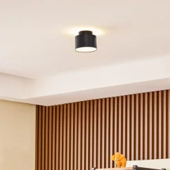 Lindby Gang|Loftlamper > LED-spotlight Nivoria, 11 x 9 cm, sort, metal