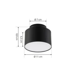 Lindby Gang|Loftlamper > LED-spotlight Nivoria, 11 x 9 cm, sort, metal