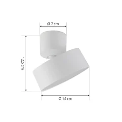 Gang|Loftlamper ^ Lindby LED-spotlight Nivoria, Ø 14 cm, hvid, drejelig