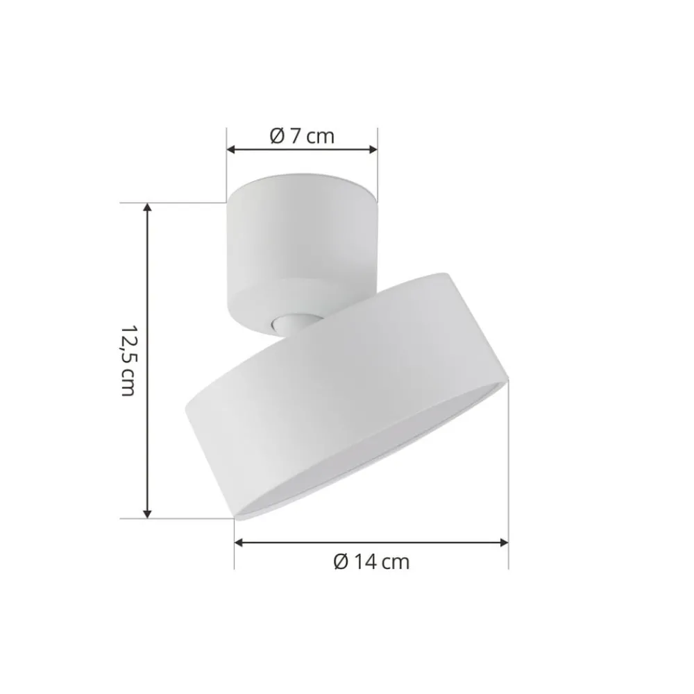 Gang|Loftlamper ^ Lindby LED-spotlight Nivoria, Ø 14 cm, hvid, drejelig