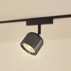 Lindby Skinnesystem > LED-spot 48 V Lumaro, grå, Ø 8,2 cm, aluminium, dæmpbar