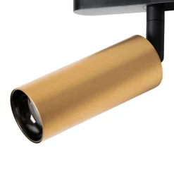 Skinnesystem ^ Lindby LED-spot 48 V Lumaro, guld, Ø 4 cm, aluminium, dæmpbar