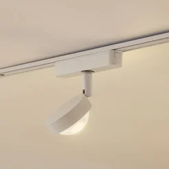 Lindby Skinnesystem > LED-spot 48 V Lumaro, hvid, Ø 7,3 cm, aluminium, dæmpbar