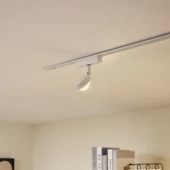 Lindby Skinnesystem > LED-spot 48 V Lumaro, hvid, Ø 7,3 cm, aluminium, dæmpbar