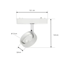 Lindby Skinnesystem > LED-spot 48 V Lumaro, hvid, Ø 7,3 cm, aluminium, dæmpbar