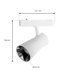 Lindby Skinnesystem > LED-spot 48 V Lumaro, hvid, Ø7cm, plast, dæmpbar