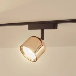 Skinnesystem ^ Lindby LED-spot 48 V Lumaro, rosaguld, Ø 8,2 cm, aluminium, dæmpbar