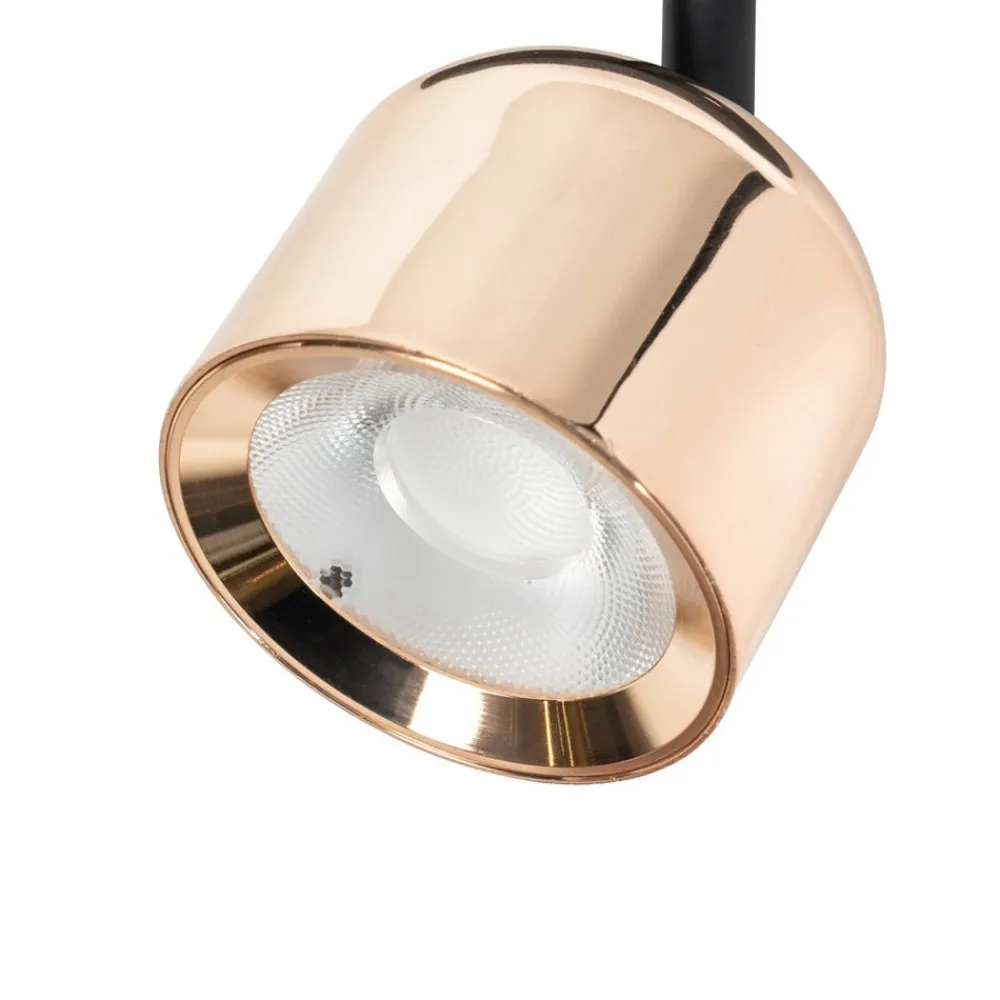 Skinnesystem ^ Lindby LED-spot 48 V Lumaro, rosaguld, Ø 8,2 cm, aluminium, dæmpbar