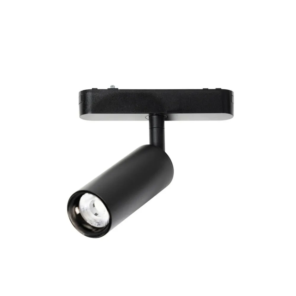 Skinnesystem ^ Lindby LED-spot 48 V Lumaro, sort, Ø 4 cm, aluminium, dæmpbar