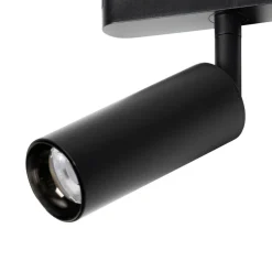 Skinnesystem ^ Lindby LED-spot 48 V Lumaro, sort, Ø 4 cm, aluminium, dæmpbar