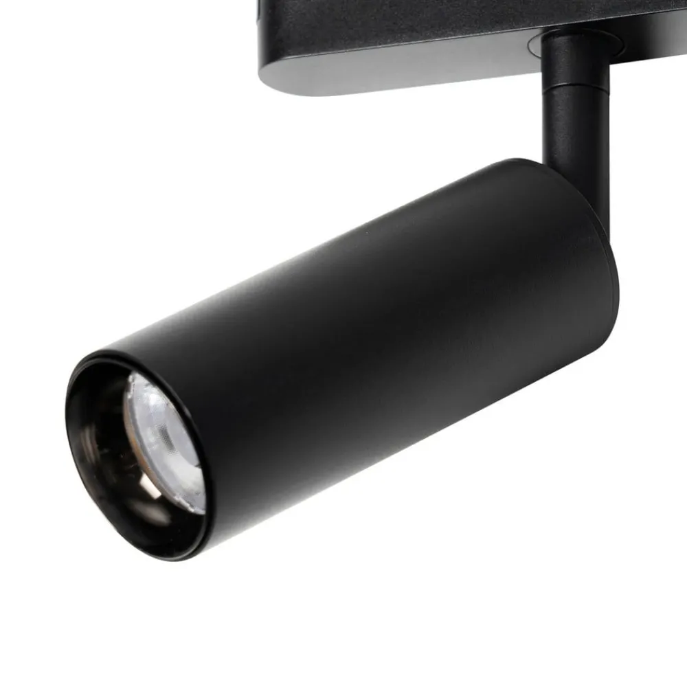 Skinnesystem ^ Lindby LED-spot 48 V Lumaro, sort, Ø 4 cm, aluminium, dæmpbar