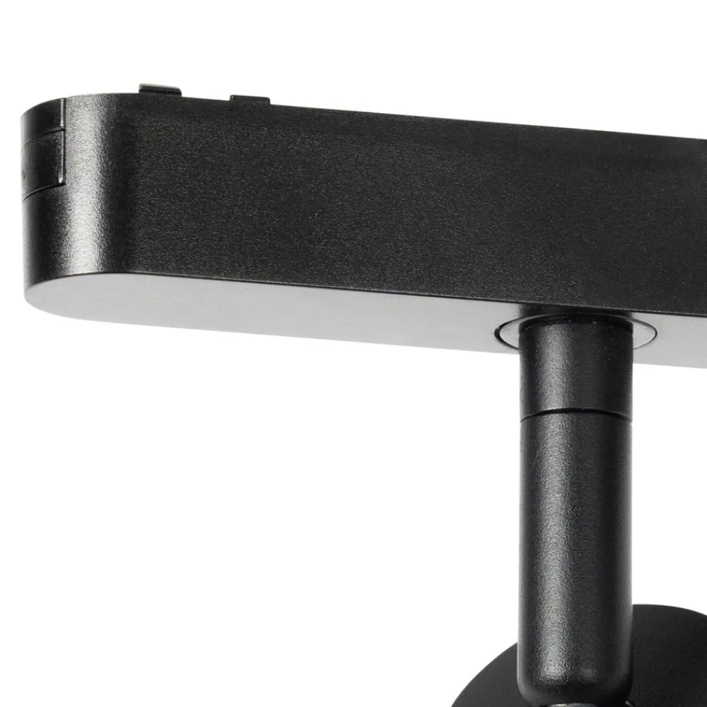 Skinnesystem ^ Lindby LED-spot 48 V Lumaro, sort, Ø 4 cm, aluminium, dæmpbar