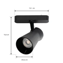 Skinnesystem ^ Lindby LED-spot 48 V Lumaro, sort, Ø 7 cm, dæmpbar