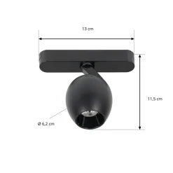 Skinnesystem ^ Lindby LED-spot 48 V Lumaro, sort, Ø 6,2 cm, dæmpbar