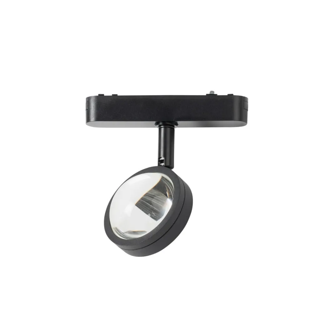 Lindby Skinnesystem > LED-spot 48 V Lumaro, sort, Ø 7,3 cm, aluminium, dæmpbar