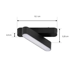 Skinnesystem ^ Lindby LED-strip 48 V Lumaro, sort, 5 W, drejelig, dæmpbar