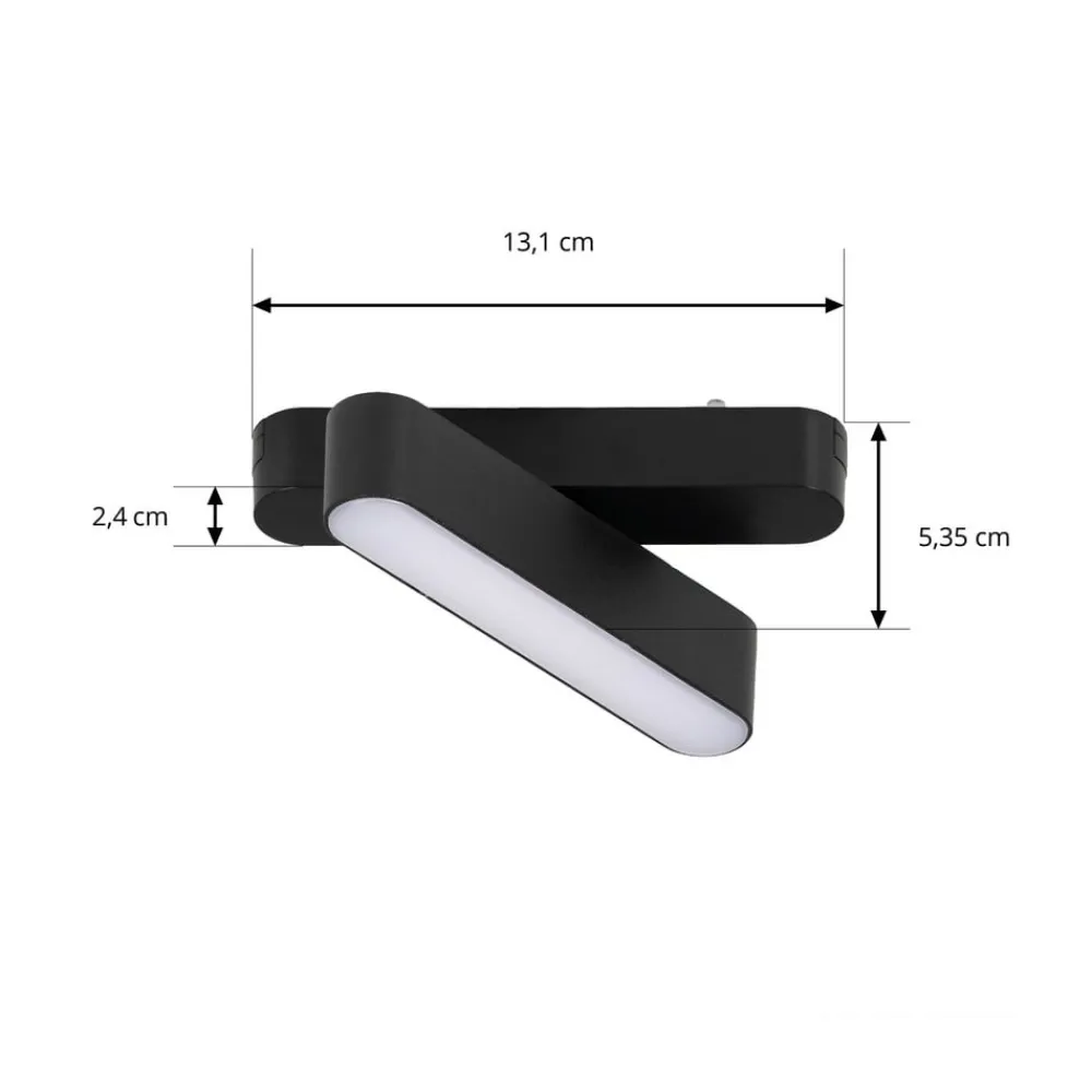 Skinnesystem ^ Lindby LED-strip 48 V Lumaro, sort, 5 W, drejelig, dæmpbar