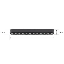 Lindby Skinnesystem > LED-strip 48V Lumaro,sort,12 punkter,2,4cm,dæmpbar