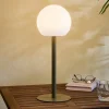 Lindby Dekorationsbelysning|Bordlamper > LED udendørs bordlampe Eleia, grøn, metal, genopladeligt batteri