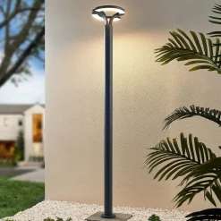 Terrassebelysning|Lygtepæle ^ Lindby LED-udendørslampe Keily, cirkel, antracit, metal