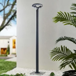 Terrassebelysning|Lygtepæle ^ Lindby LED-udendørslampe Keily, cirkel, antracit, metal