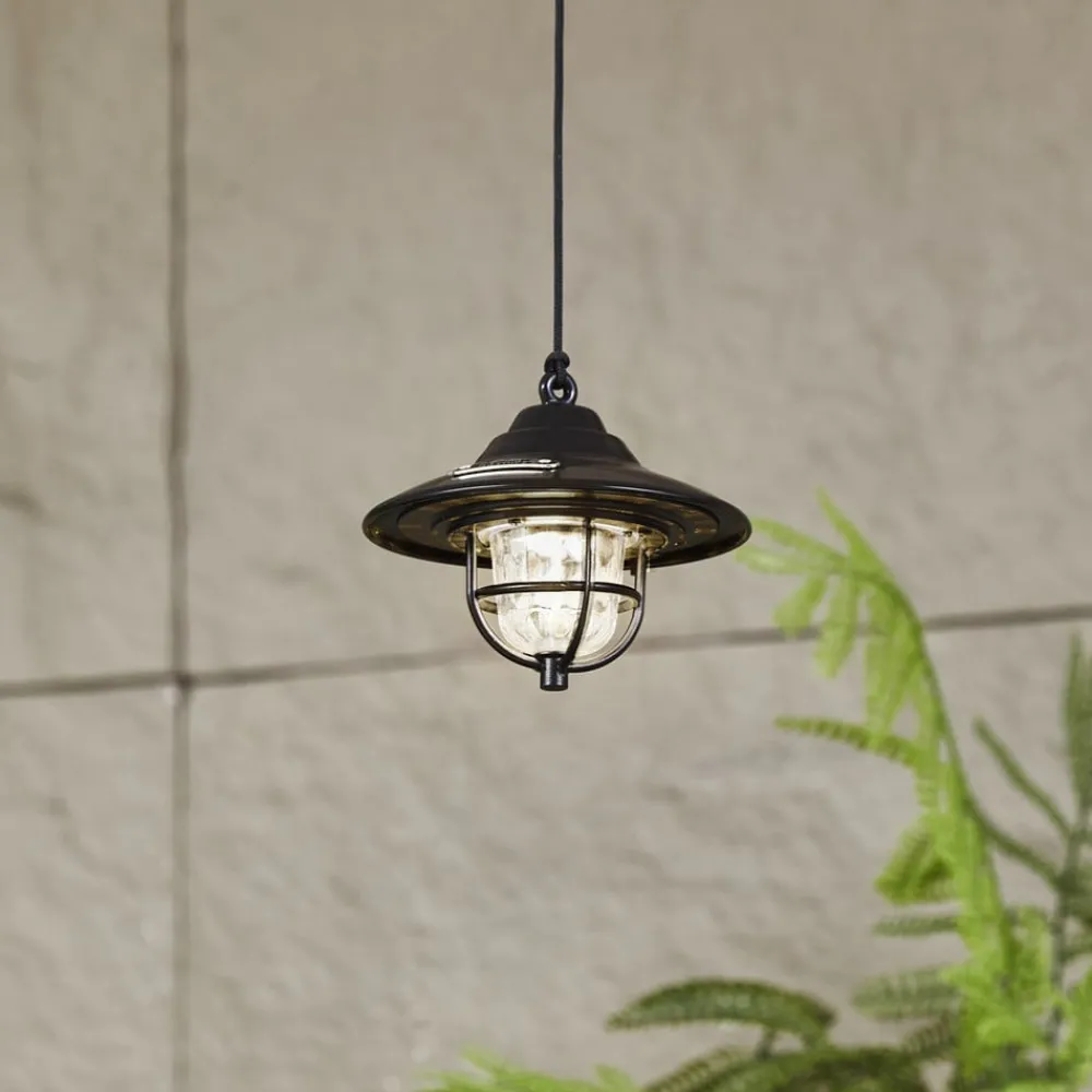 Lindby Udendørs Pendellamper > LED-udendørslampe Ketil, sort, jordspyd, batteri