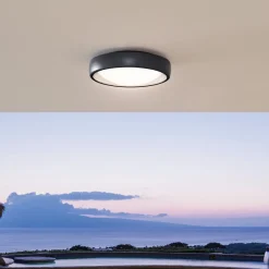 Lindby Udendørs Loftlamper > LED udendørs loftlampe Niniel, sort, Ø 25 cm