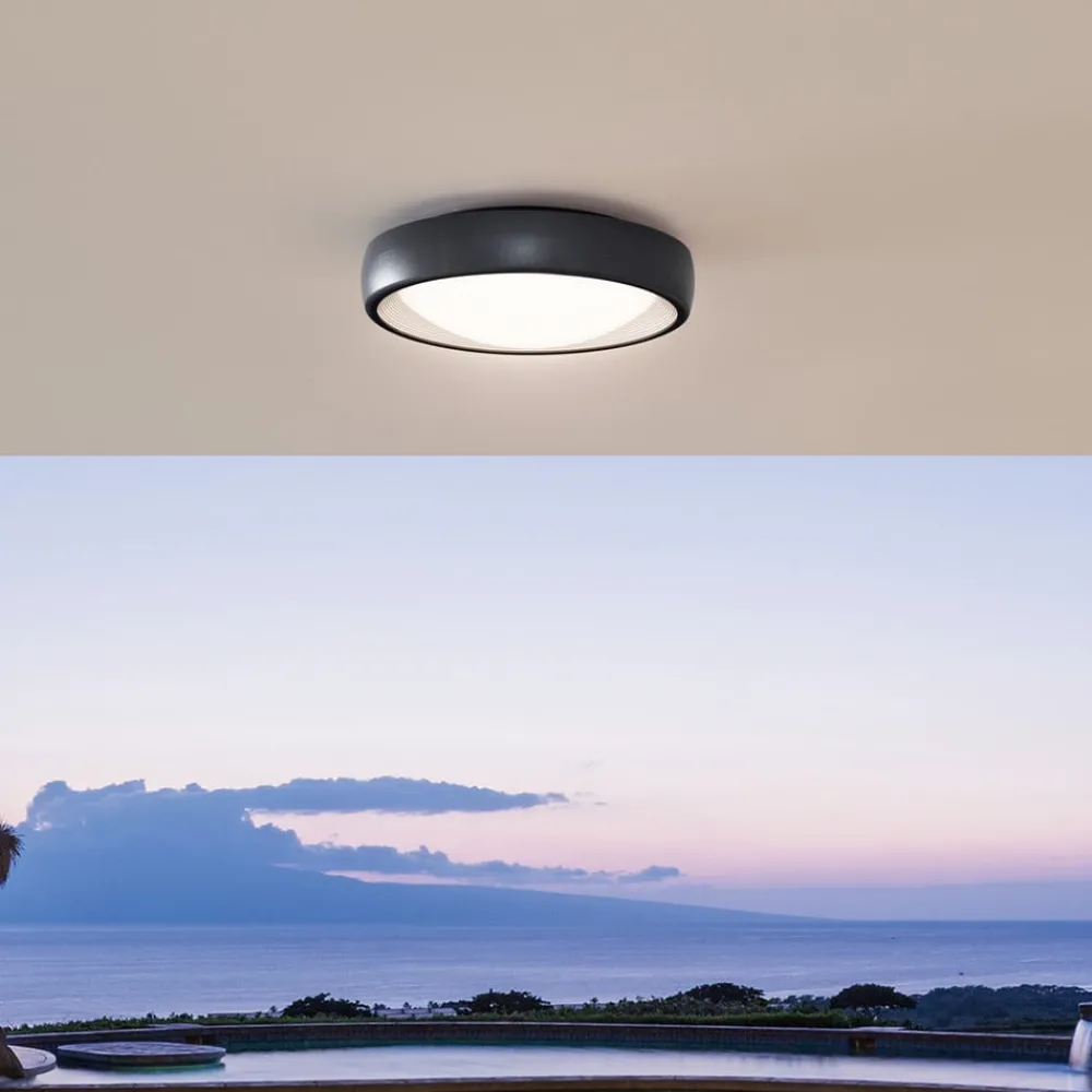 Lindby Udendørs Loftlamper > LED udendørs loftlampe Niniel, sort, Ø 25 cm