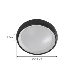 Lindby Udendørs Loftlamper > LED udendørs loftlampe Niniel, sort, Ø 25 cm