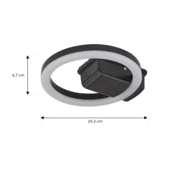 Lindby Udendørs Loftlamper|Terrassebelysning > LED udendørs loftlampe Finian, Ø 22 cm, CCT, dæmpbar