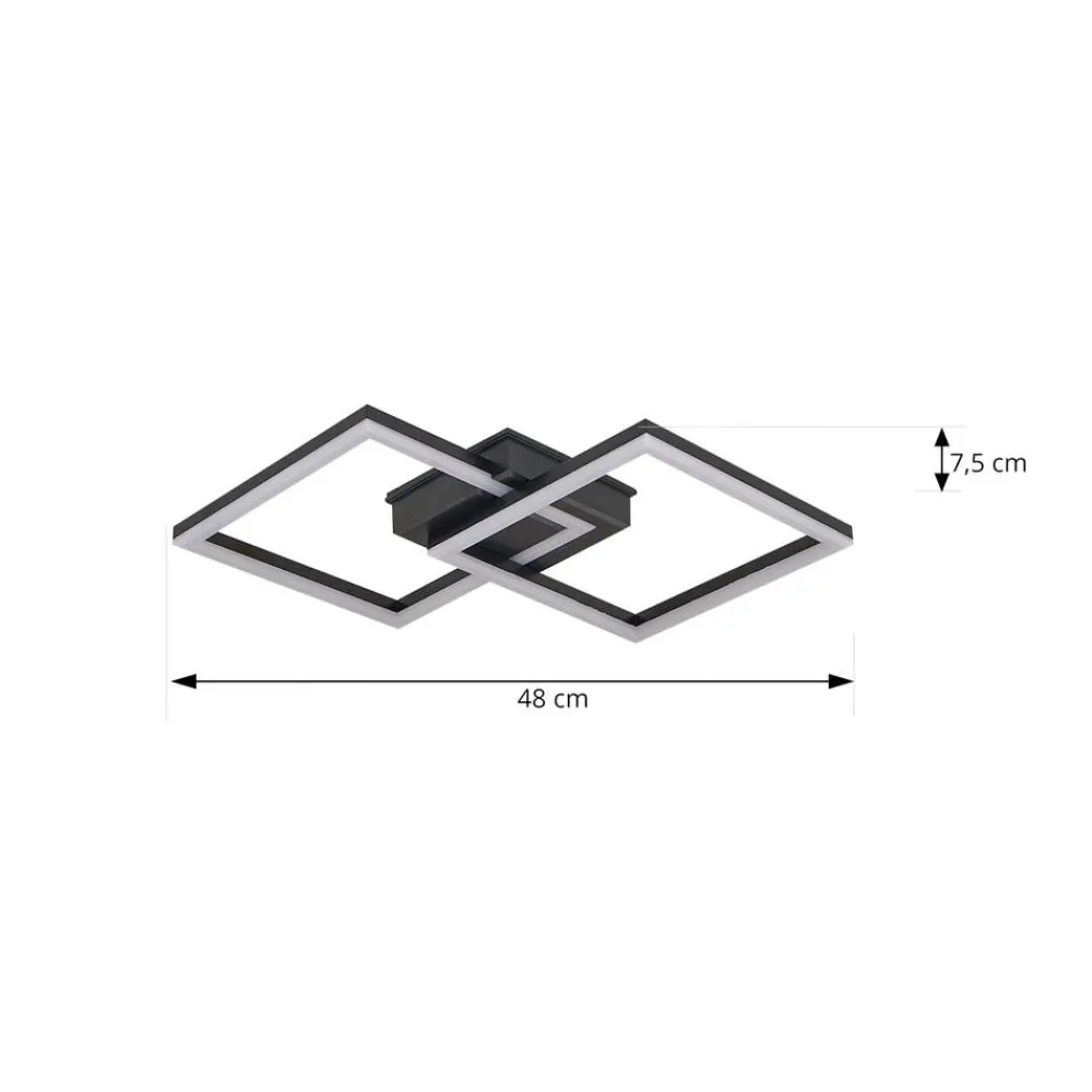 Udendørs Loftlamper ^ Lindby LED udendørs loftlampe Finian, 48 cm x 48 cm, CCT dæmpbar