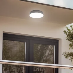 Lindby Terrassebelysning|Udendørs Loftlamper > LED udendørs loftlampe Lahja, antracit, sensor, IP65