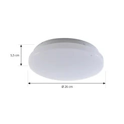 Lindby Terrassebelysning|Udendørs Loftlamper > LED udendørs loftslampe Kirkola, 4000 K, Ø 26 cm, hvid