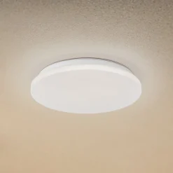 Terrassebelysning|Udendørs Loftlamper ^ Lindby LED udendørs loftslampe Kirkola, 4000 K, Ø 34 cm, hvid
