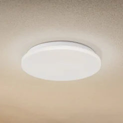 Terrassebelysning|Udendørs Loftlamper ^ Lindby LED udendørs loftslampe Kirkola, 3000 K, Ø 34 cm, hvid