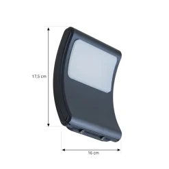 Lindby Udendørs Spot > LED udendørs væglampe Radane, mørkegrå, kantet, IP54