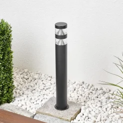 Lindby Gadebelysning > LED-vejlampe Lanea, 60 cm, sort, stål, IP44