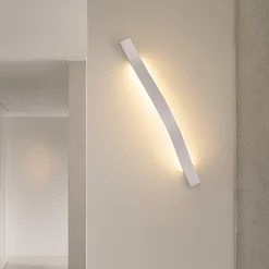 Lindby Gang|Væglamper > LED-væglampe Alvon, sølv, højde 50 cm, metal