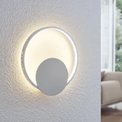 Lindby Gang|Væglamper > LED-væglampe Anays, Ø 32 cm, krom/klar, plast