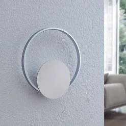 Lindby Gang|Væglamper > LED-væglampe Anays, Ø 32 cm, krom/klar, plast