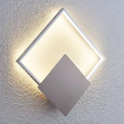 Lindby Gang|Pendellamper > LED-væglampe Anays, 32 cm x 32 cm, krom/klar