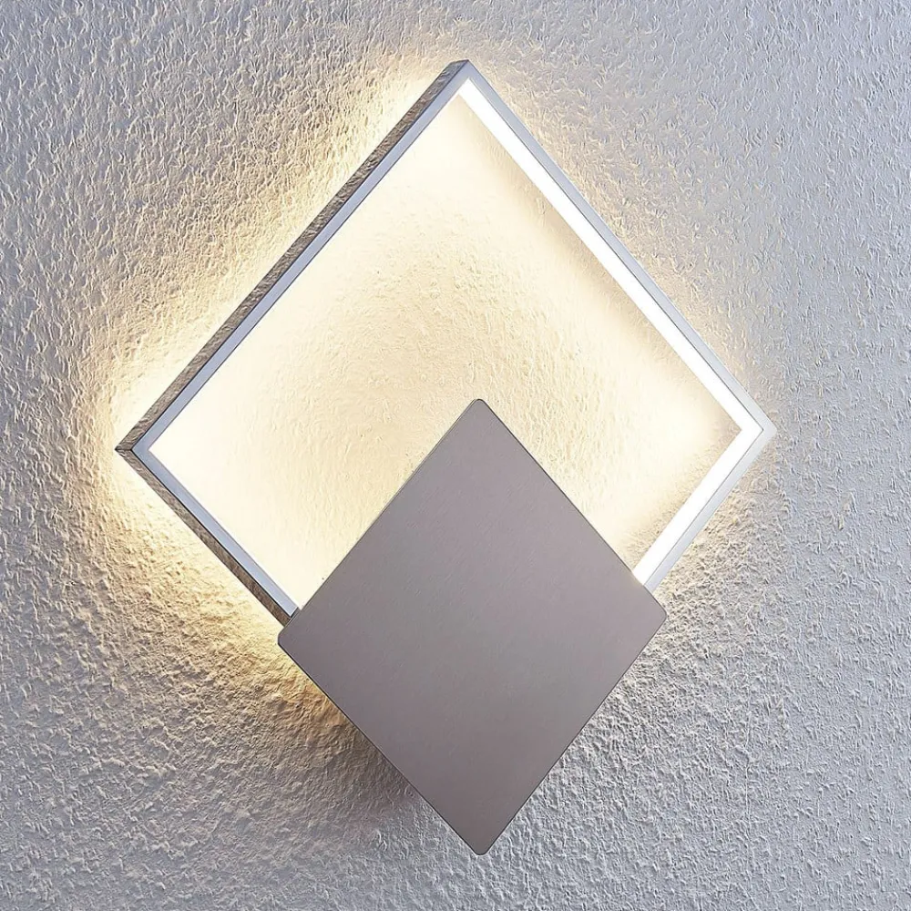 Lindby Gang|Pendellamper > LED-væglampe Anays, 32 cm x 32 cm, krom/klar