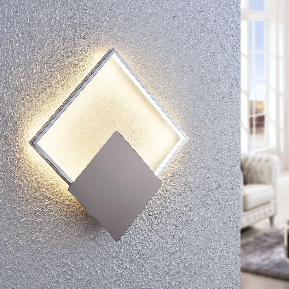 Lindby Gang|Pendellamper > LED-væglampe Anays, 32 cm x 32 cm, krom/klar