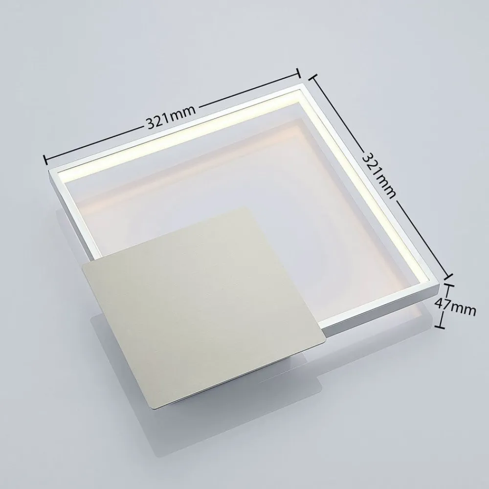 Lindby Gang|Pendellamper > LED-væglampe Anays, 32 cm x 32 cm, krom/klar