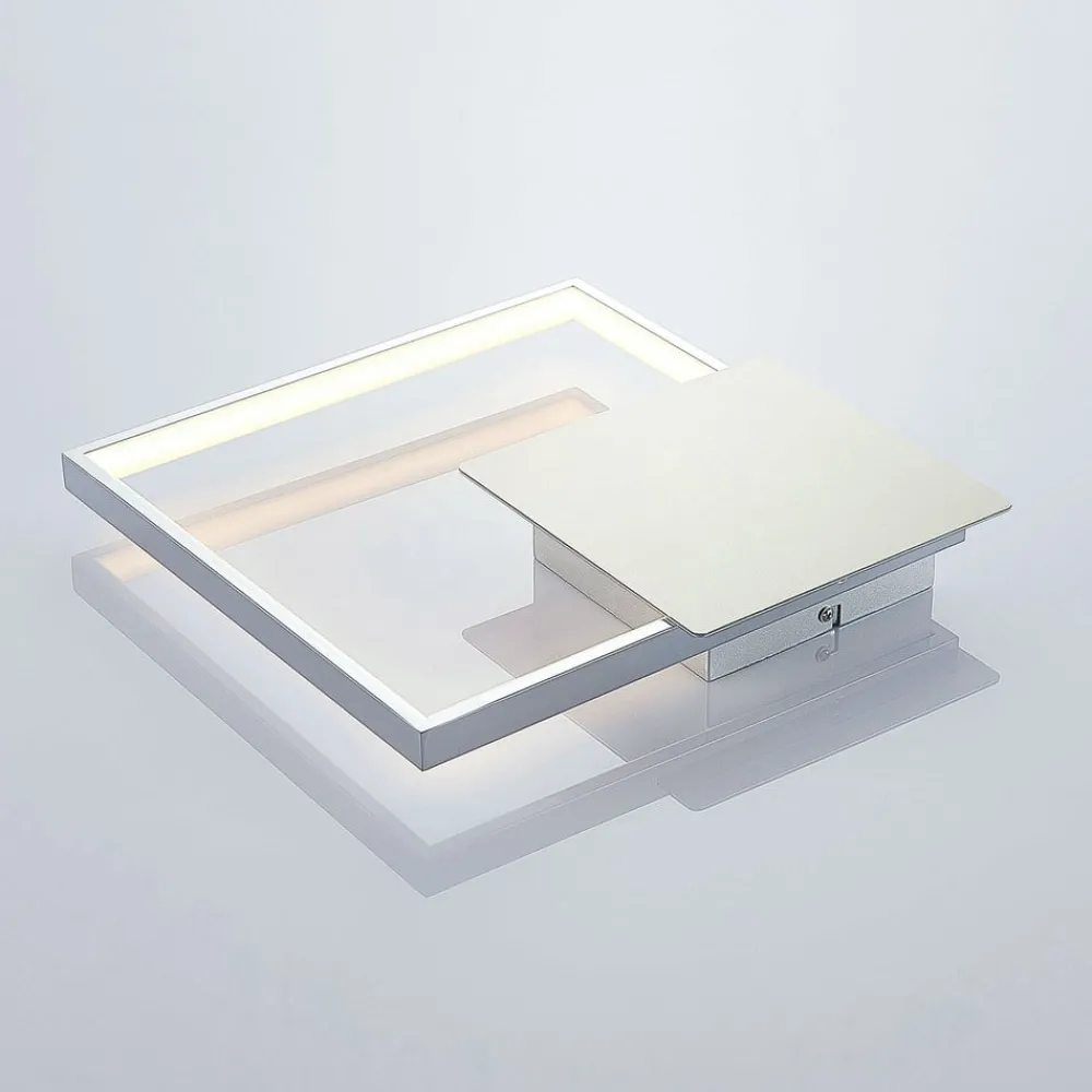 Lindby Gang|Pendellamper > LED-væglampe Anays, 32 cm x 32 cm, krom/klar